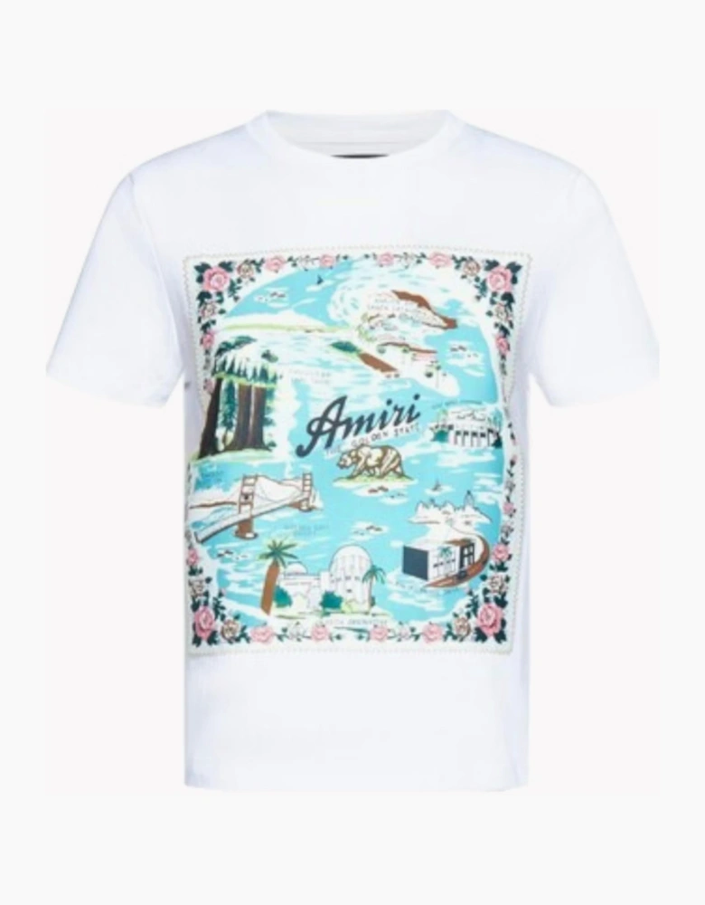 AMIRI WOMENS CALIFORNIA HAWAIIAN TEE WHITE