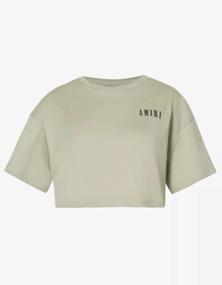 AMIRI WOMENS CORE LOGO CROPPED TEE OLIVE