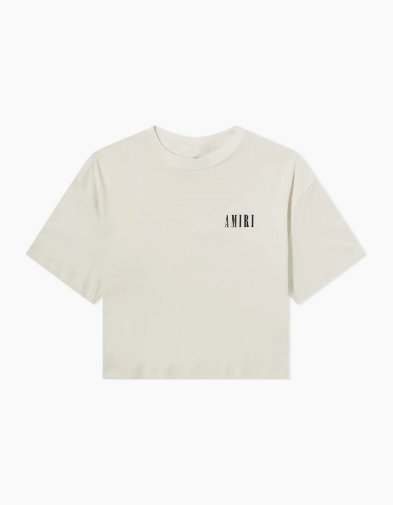 AMIRI WOMENS CORE LOGO CROPPED TEE ALABASTER