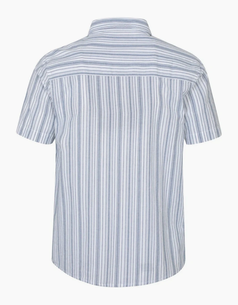 Mountain Warehouse Mens Derby Stripe Cotton Short-Sleeved Shirt