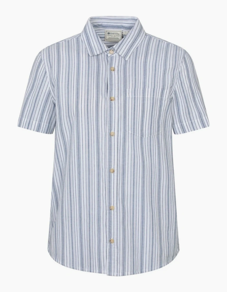 Mountain Warehouse Mens Derby Stripe Cotton Short-Sleeved Shirt