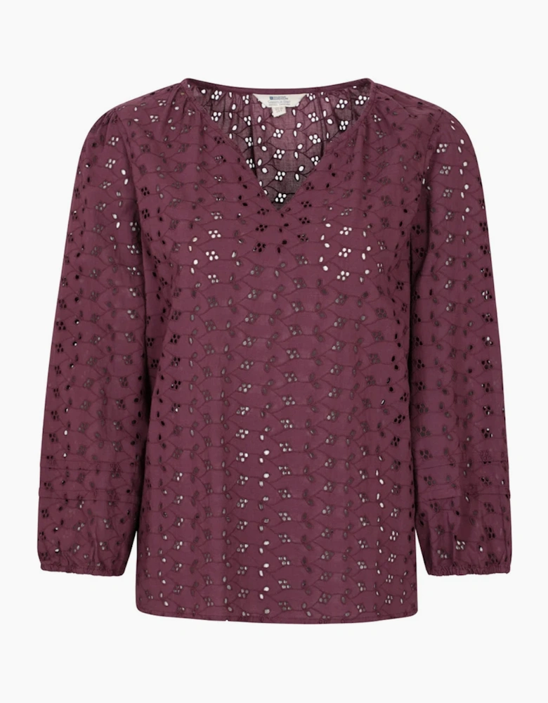 Mountain Warehouse Womens/Ladies Broderie Lightweight 3/4 Sleeve Casual Shirt