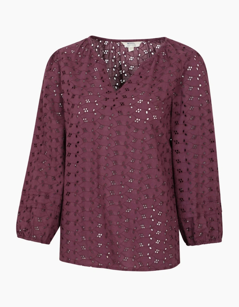 Mountain Warehouse Womens/Ladies Broderie Lightweight 3/4 Sleeve Casual Shirt