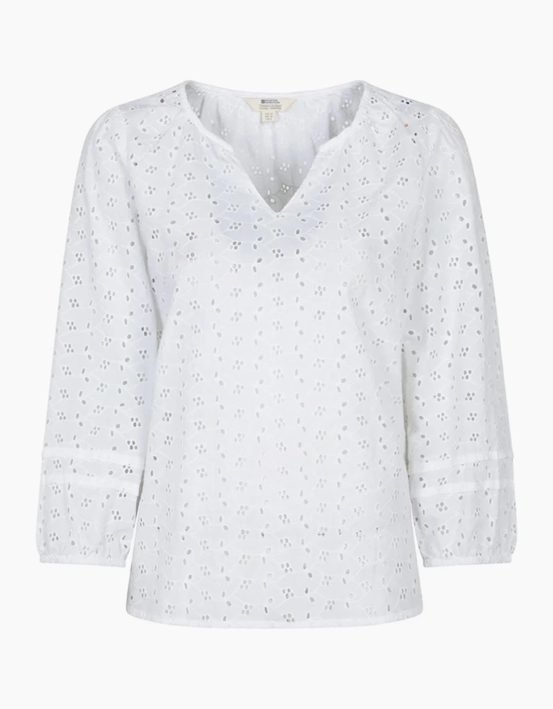 Mountain Warehouse Womens/Ladies Broderie Lightweight 3/4 Sleeve Casual Shirt