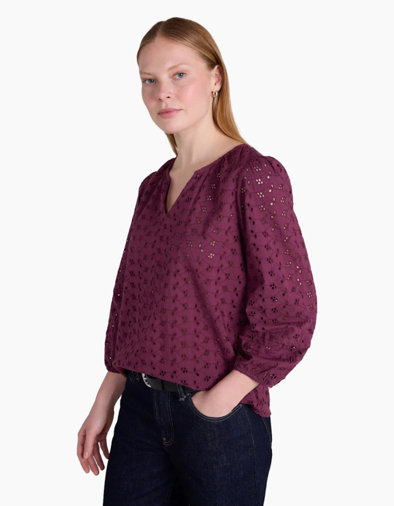 Mountain Warehouse Womens/Ladies Broderie Lightweight 3/4 Sleeve Casual Shirt