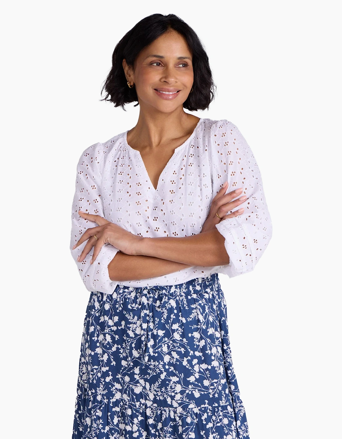 Mountain Warehouse Womens/Ladies Broderie Lightweight 3/4 Sleeve Casual Shirt