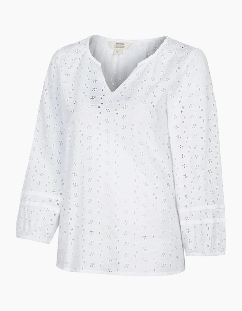 Mountain Warehouse Womens/Ladies Broderie Lightweight 3/4 Sleeve Casual Shirt