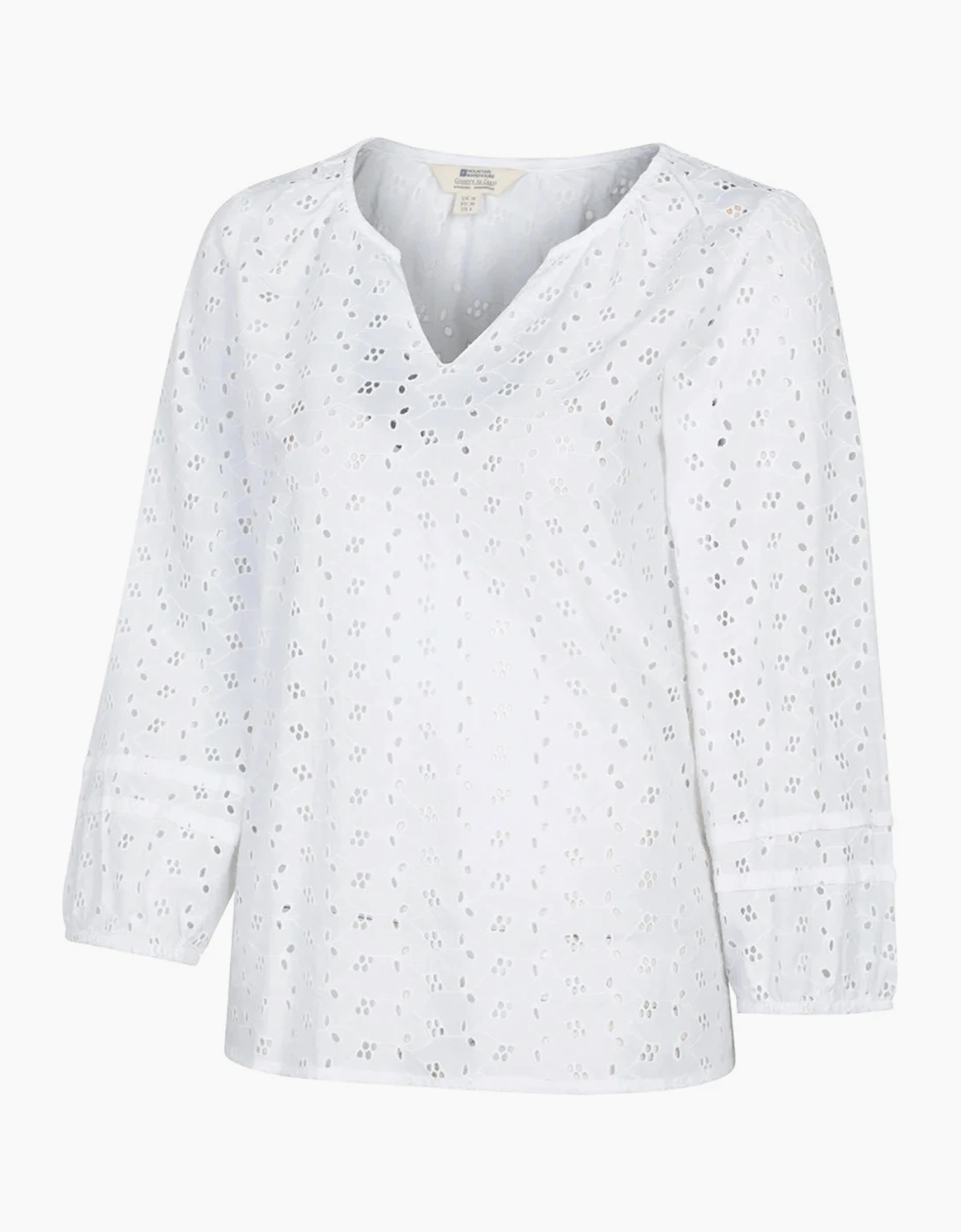 Mountain Warehouse Womens/Ladies Broderie Lightweight 3/4 Sleeve Casual Shirt