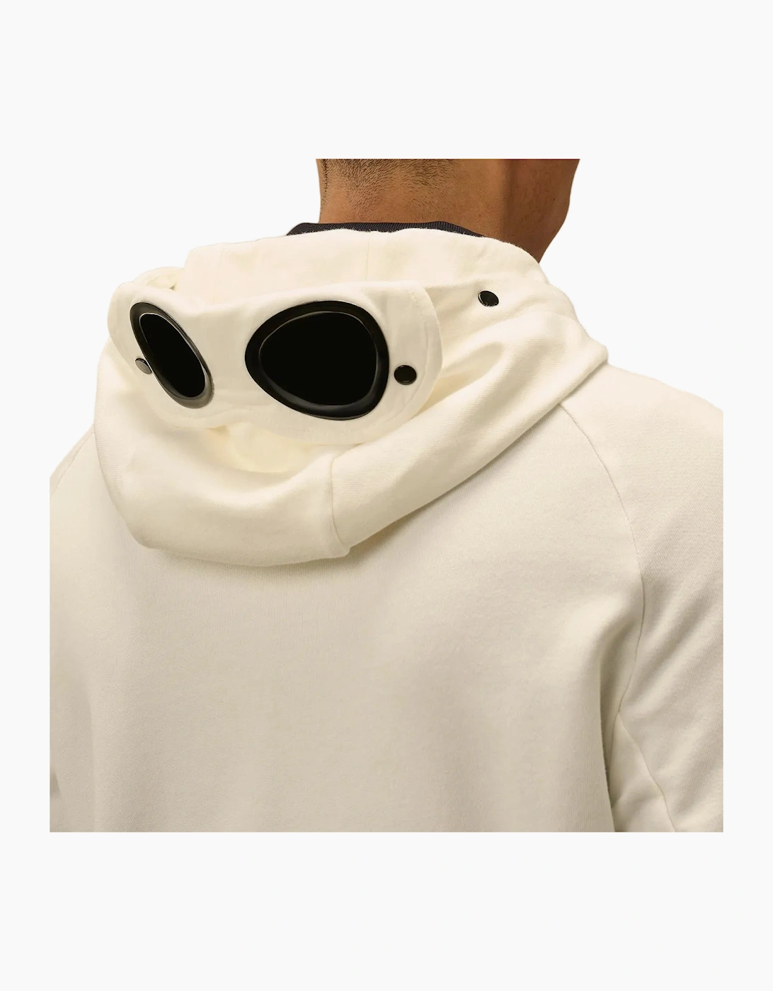 Diagonal Raised Fleece Zipped Goggle Hoodie