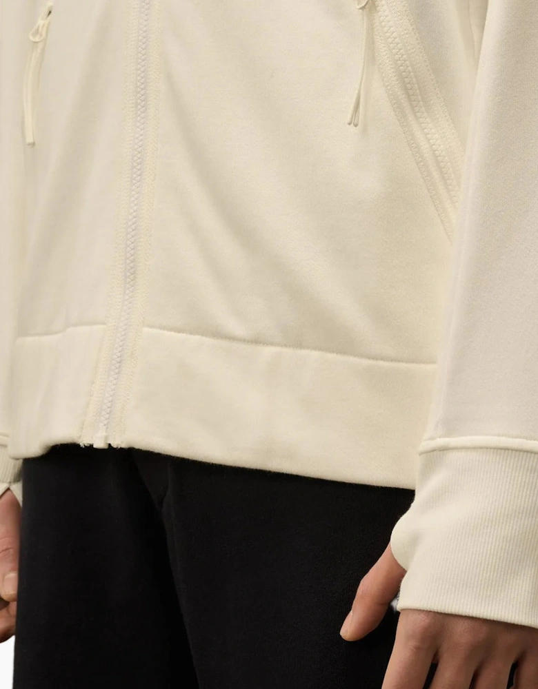 Diagonal Raised Fleece Zipped Goggle Hoodie