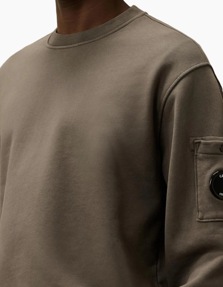 Diagonal Fleece Resist Dyed Lens Sweatshirt