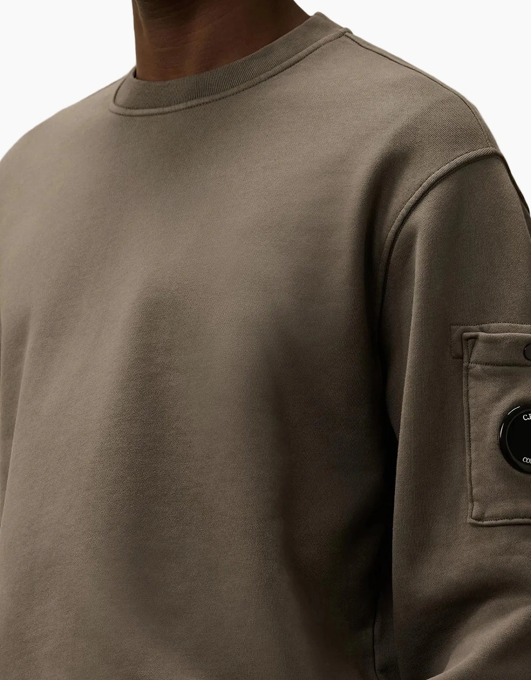 Diagonal Fleece Resist Dyed Lens Sweatshirt