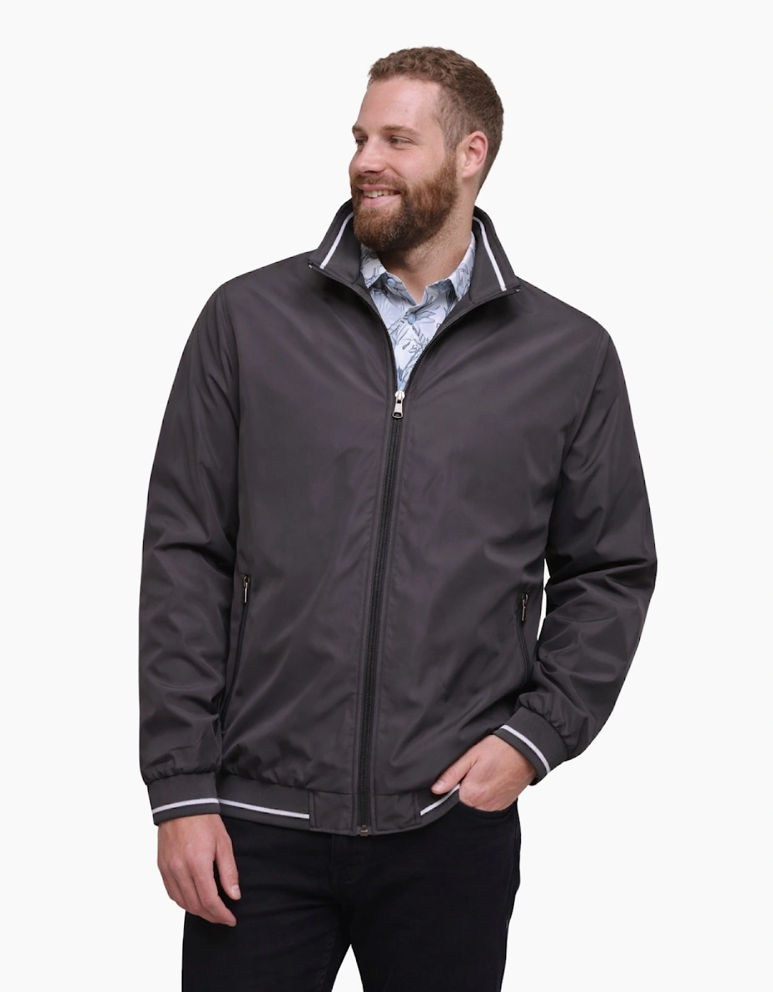 Kam Mens Premium Big & Tall Harrington Jacket, 2 of 1