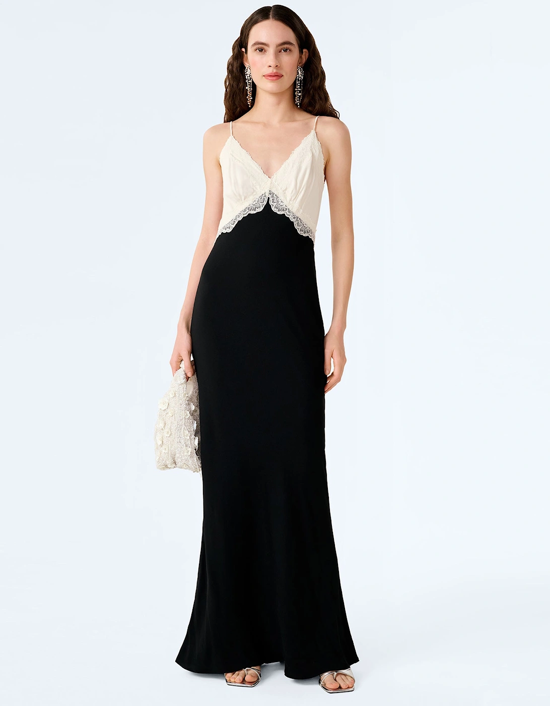 Omnes Women's Black Drew Maxi Dress In And White - Size: 10