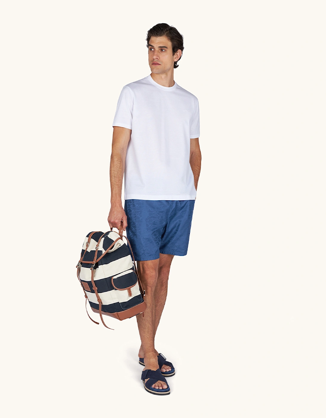 Paul & Shark Men's Blue Portofino Swimwear With Sharks Waves Print - Size 32/34/35