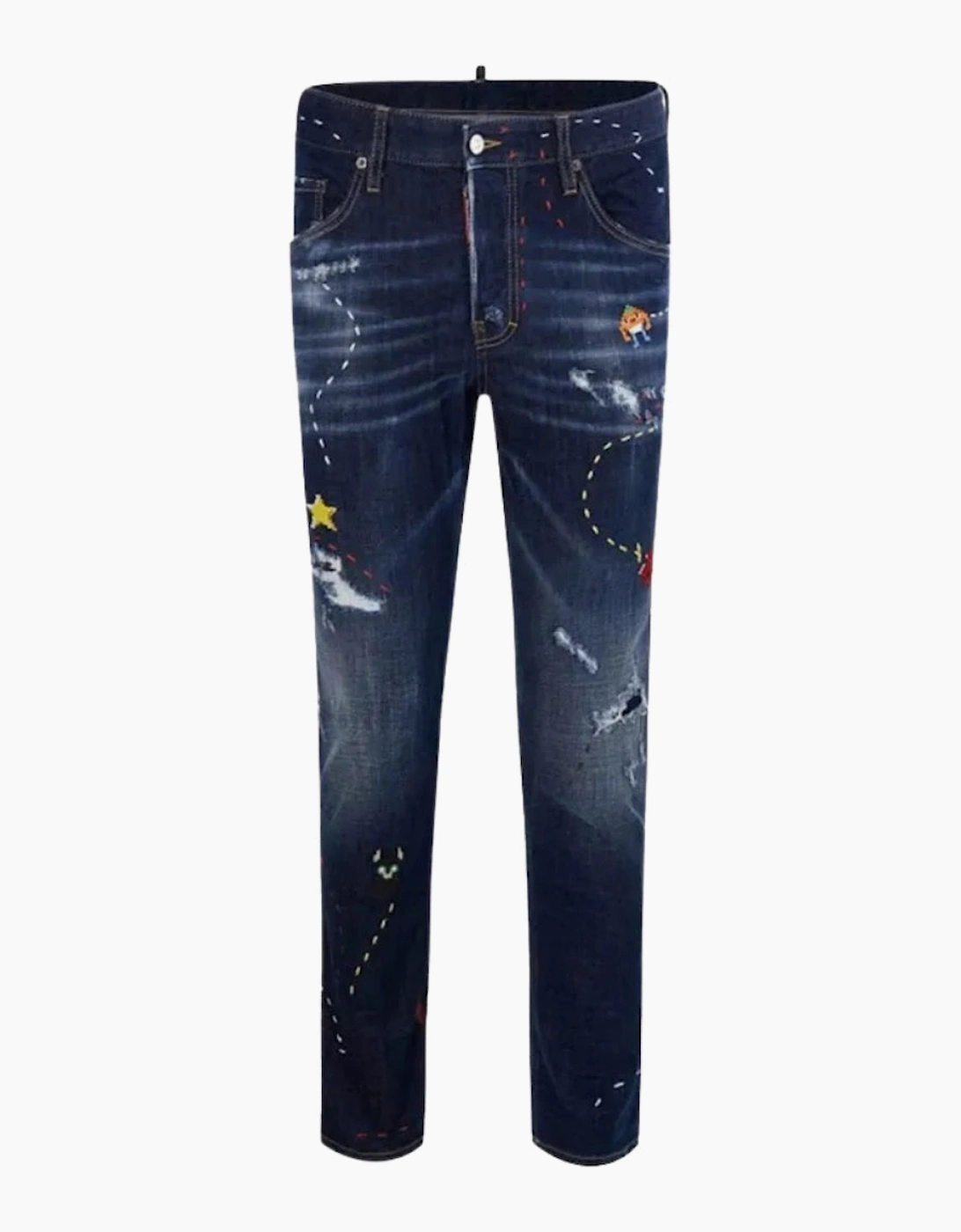 Dsquared2 Skater Jean Dark Monster Maze Wash Blue Jeans