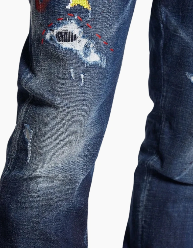 Dsquared2 Skater Jean Dark Monster Maze Wash Blue Jeans