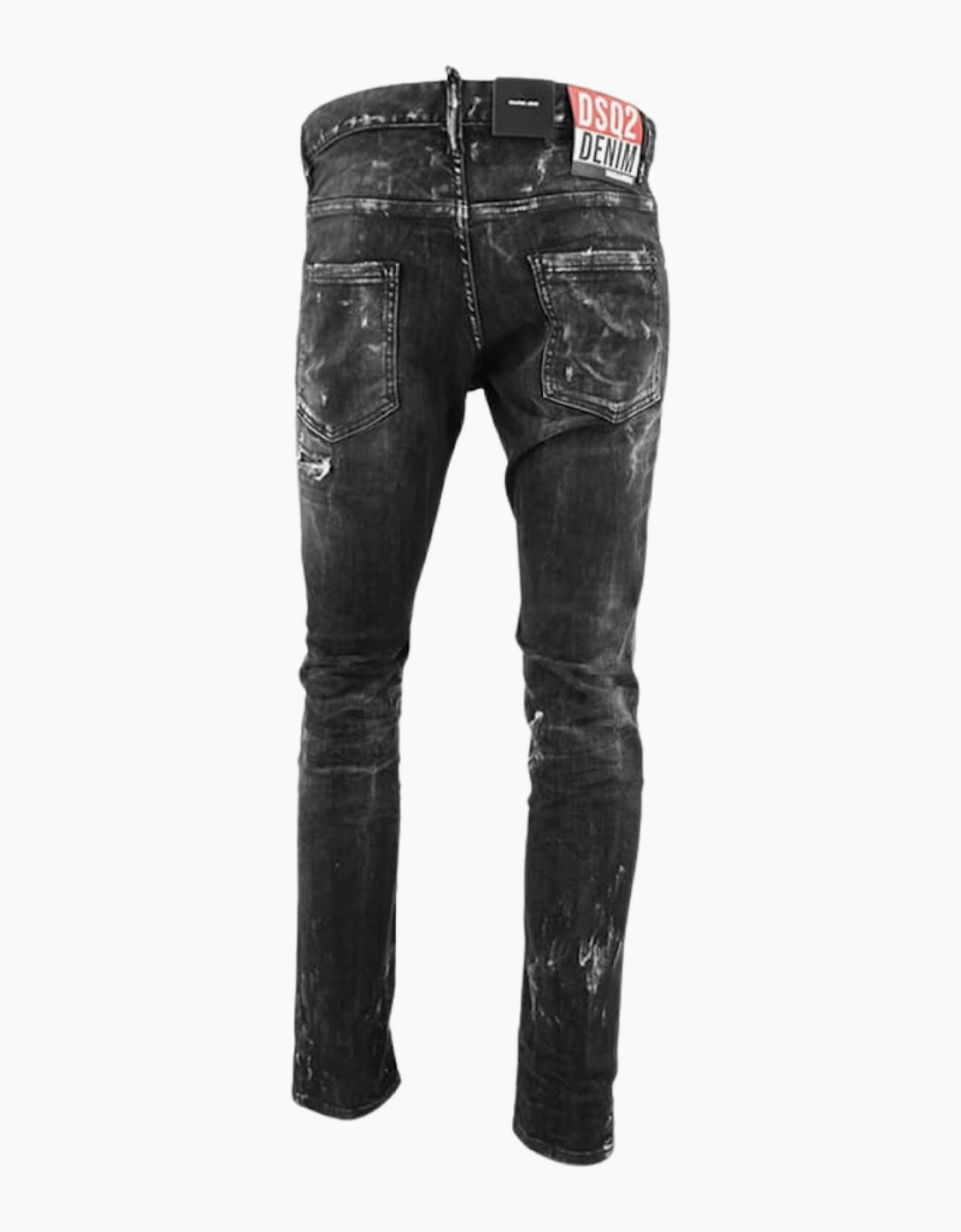 Dsquared2 Skater Jean Destroyed Paint Effect Black Jeans