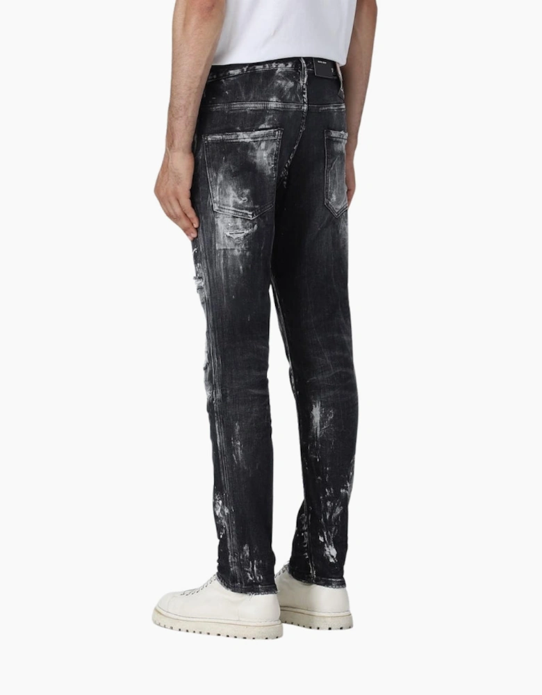 Dsquared2 Skater Jean Destroyed Paint Effect Black Jeans