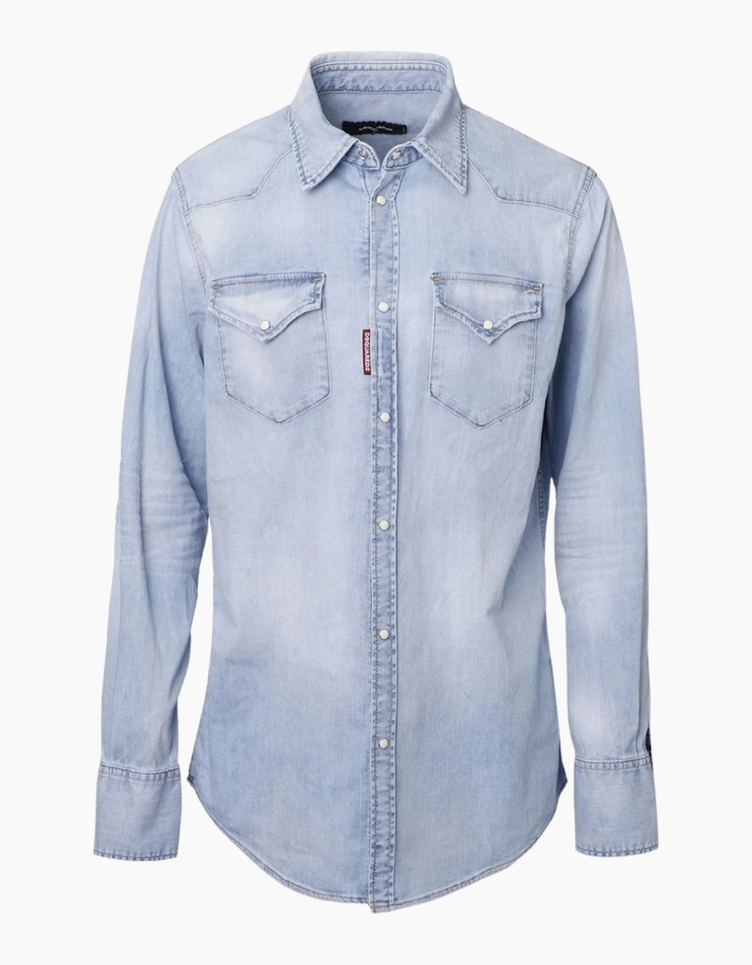 Dsquared2 Classic Western Faded Denim Blue Shirt, 9 of 8