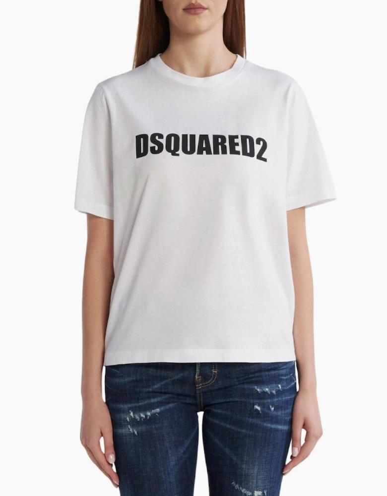 Dsquared2 Bold Logo Loose Fit White T-Shirt