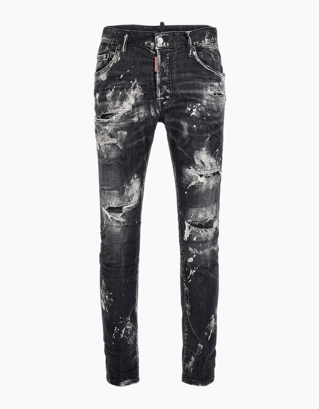 Dsquared2 Super Twinky Jean Destroyed Paint Effect Black Jeans