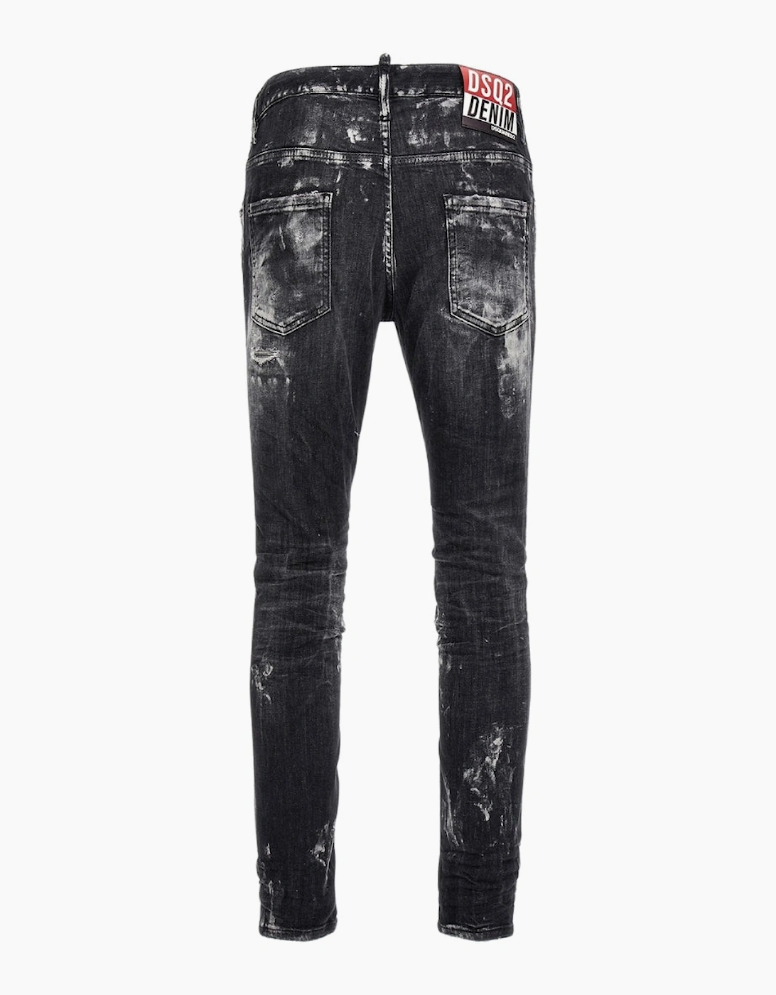 Dsquared2 Super Twinky Jean Destroyed Paint Effect Black Jeans