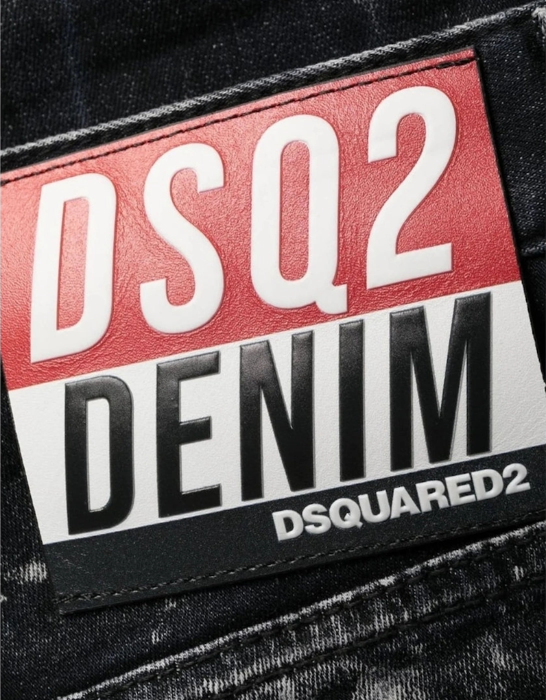 Dsquared2 Super Twinky Jean Destroyed Paint Effect Black Jeans