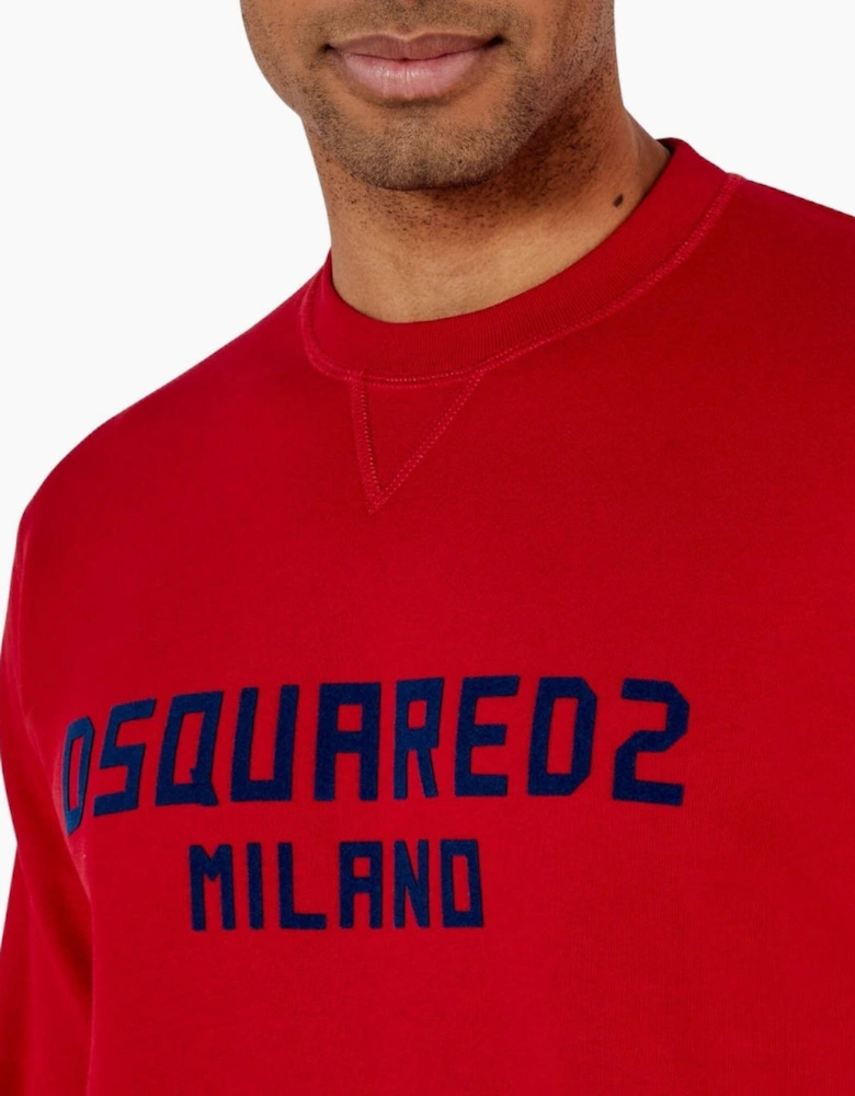 Dsquared2 Cool Fit Milano Crew Neck Red Jumper