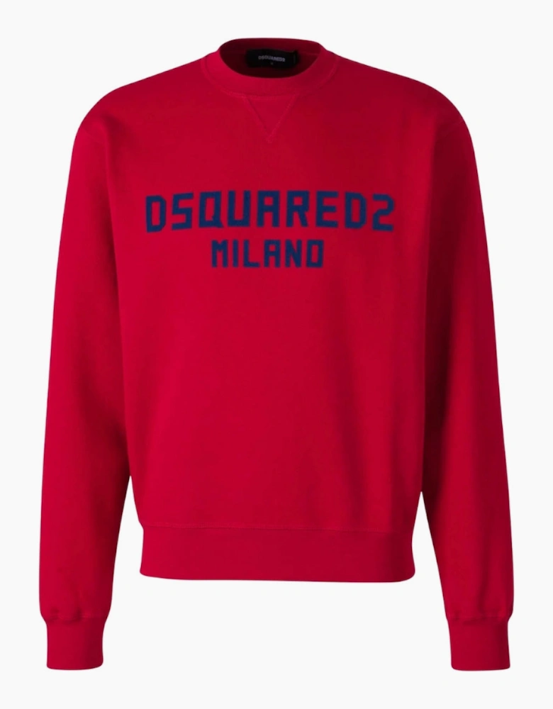 Dsquared2 Cool Fit Milano Crew Neck Red Jumper