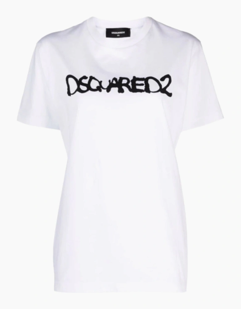 Dsquared2 Graffiti Spray Logo White T-Shirt