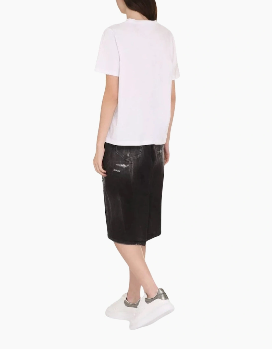 Dsquared2 Logo Print Crew Neck White T-Shirt