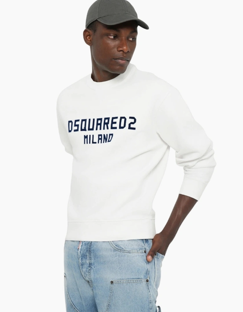 Dsquared2 Cool Fit Milano Crew Neck White Jumper