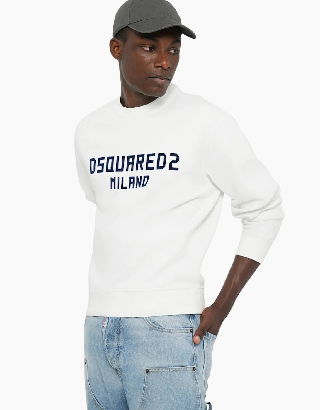 Dsquared2 Cool Fit Milano Crew Neck White Jumper