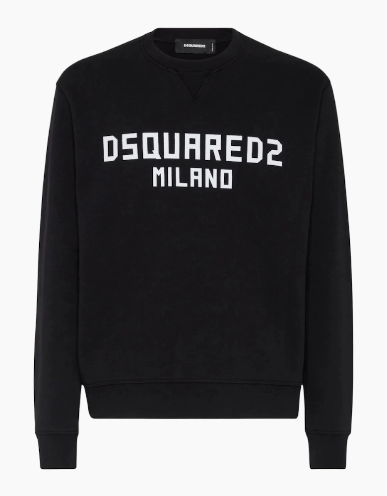 Dsquared2 Cool Fit Milano Crew Neck Black Sweatshirt