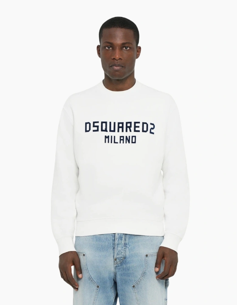 Dsquared2 Cool Fit Milano Crew Neck White Jumper