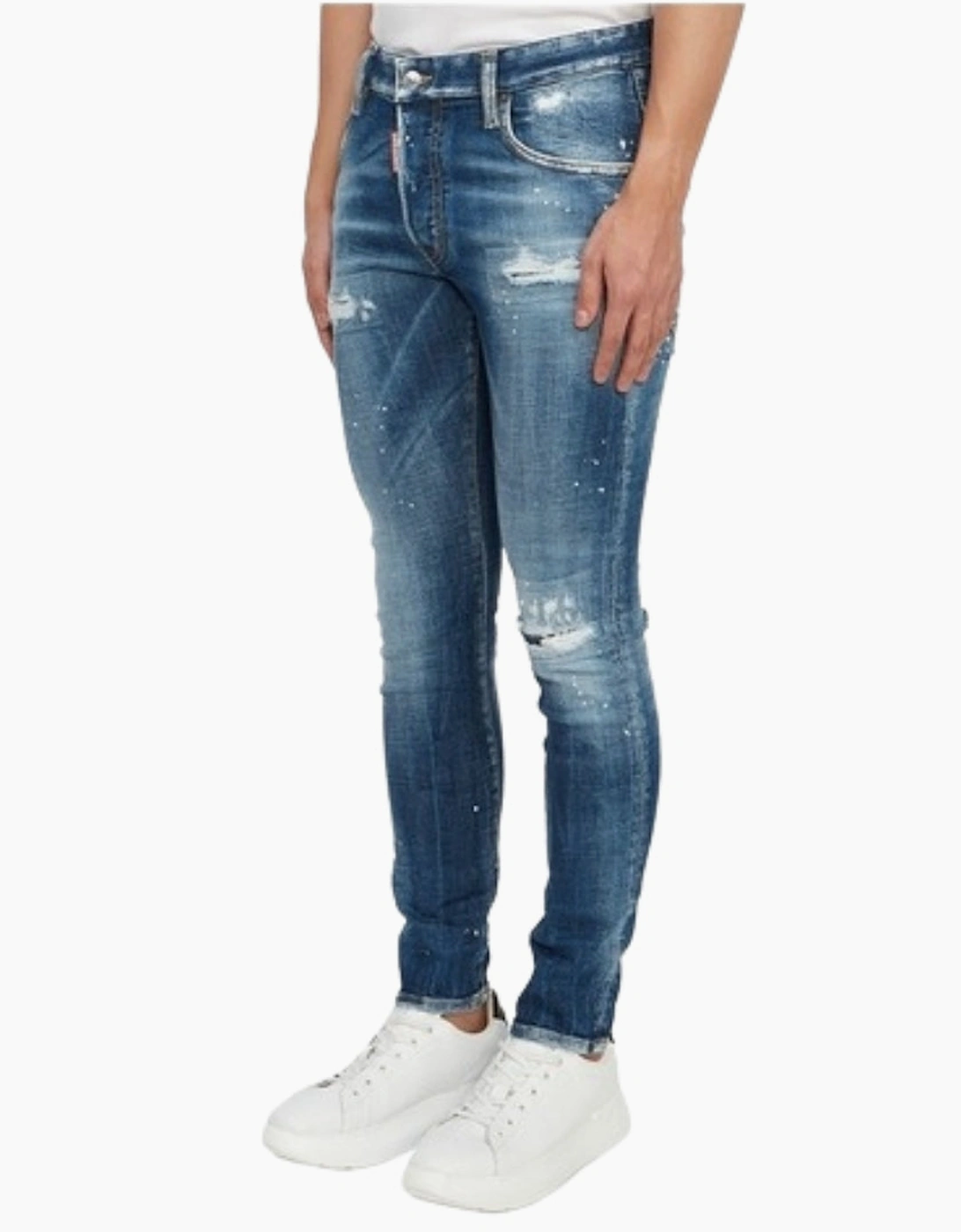 Dsquared2 Super Twinky Jean Reinforced Worn Denim Wash Blue Jeans