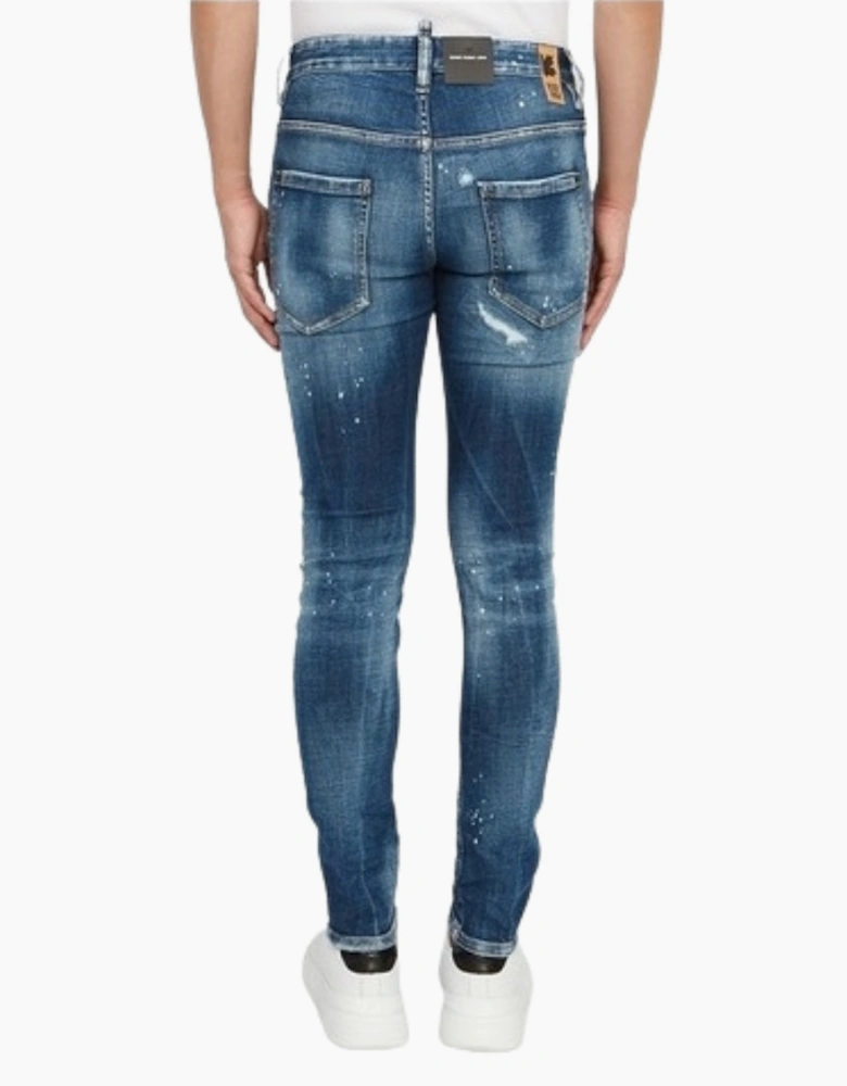Dsquared2 Super Twinky Jean Reinforced Worn Denim Wash Blue Jeans