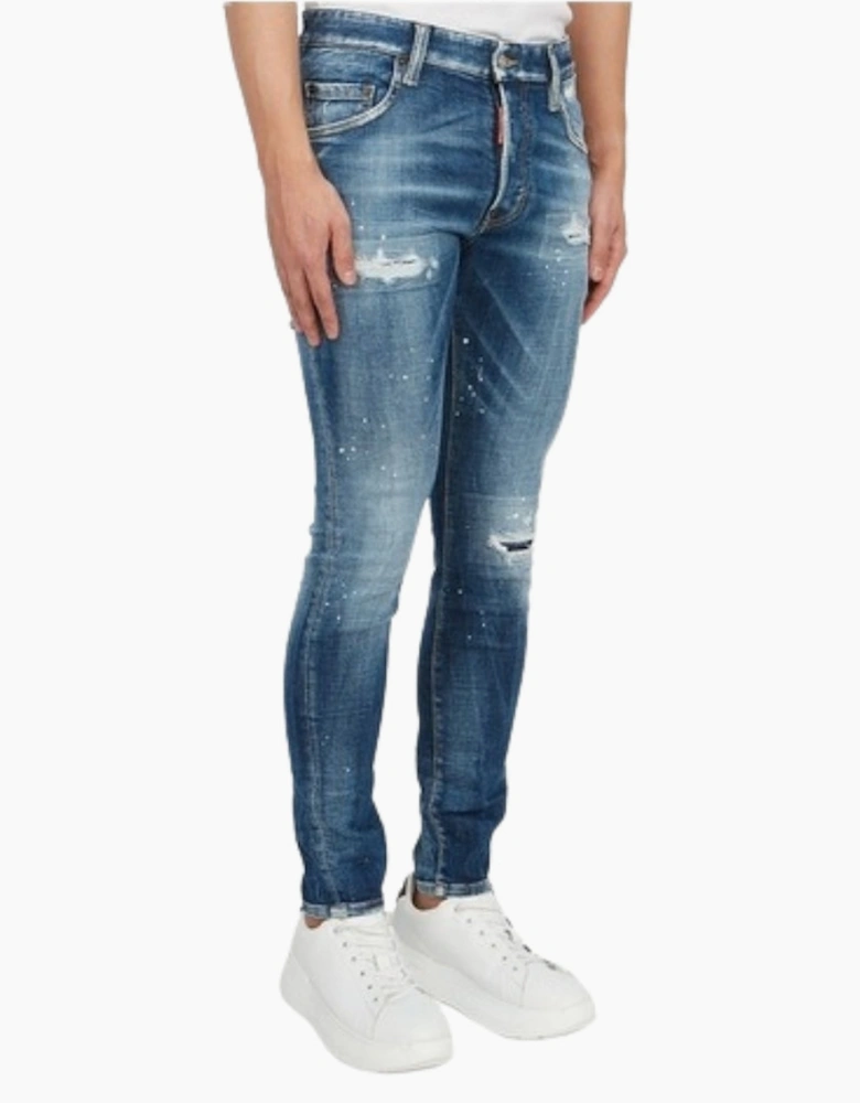 Dsquared2 Super Twinky Jean Reinforced Worn Denim Wash Blue Jeans