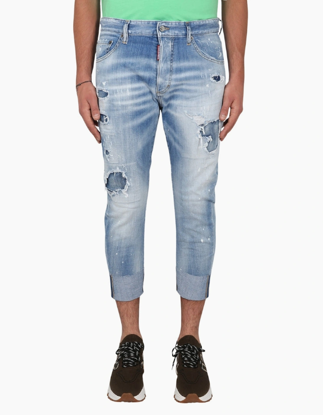 Dsquared2 Sailor Jean Destroyed Reinforced Denim Blue Jeans
