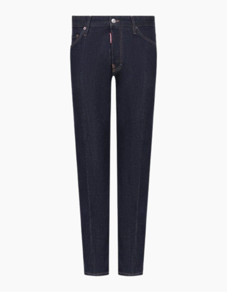 Dsquared2 Cool Guy Jeans Icon Print Pocket Dark Wash Blue Jeans