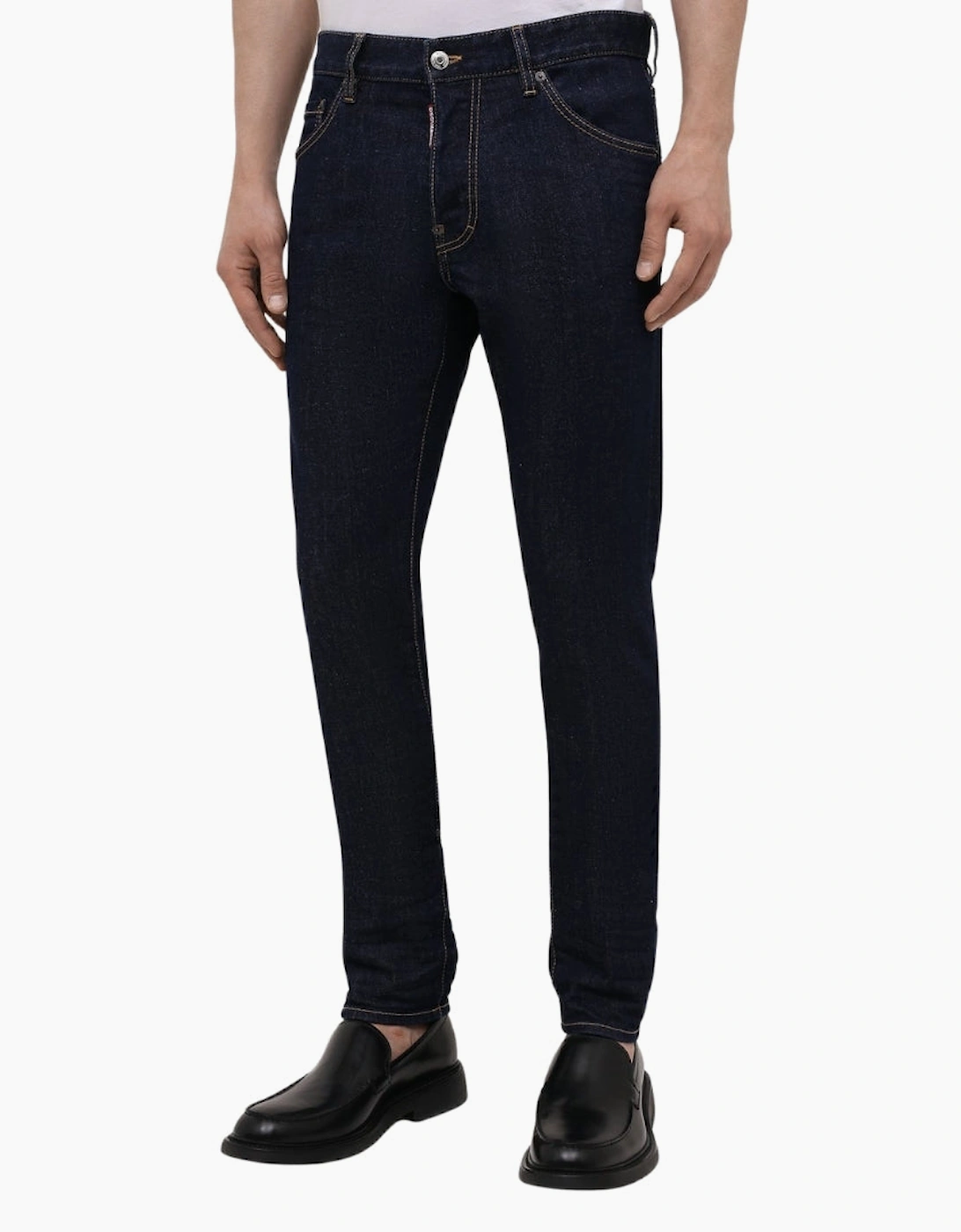 Dsquared2 Cool Guy Jeans Icon Print Pocket Dark Wash Blue Jeans