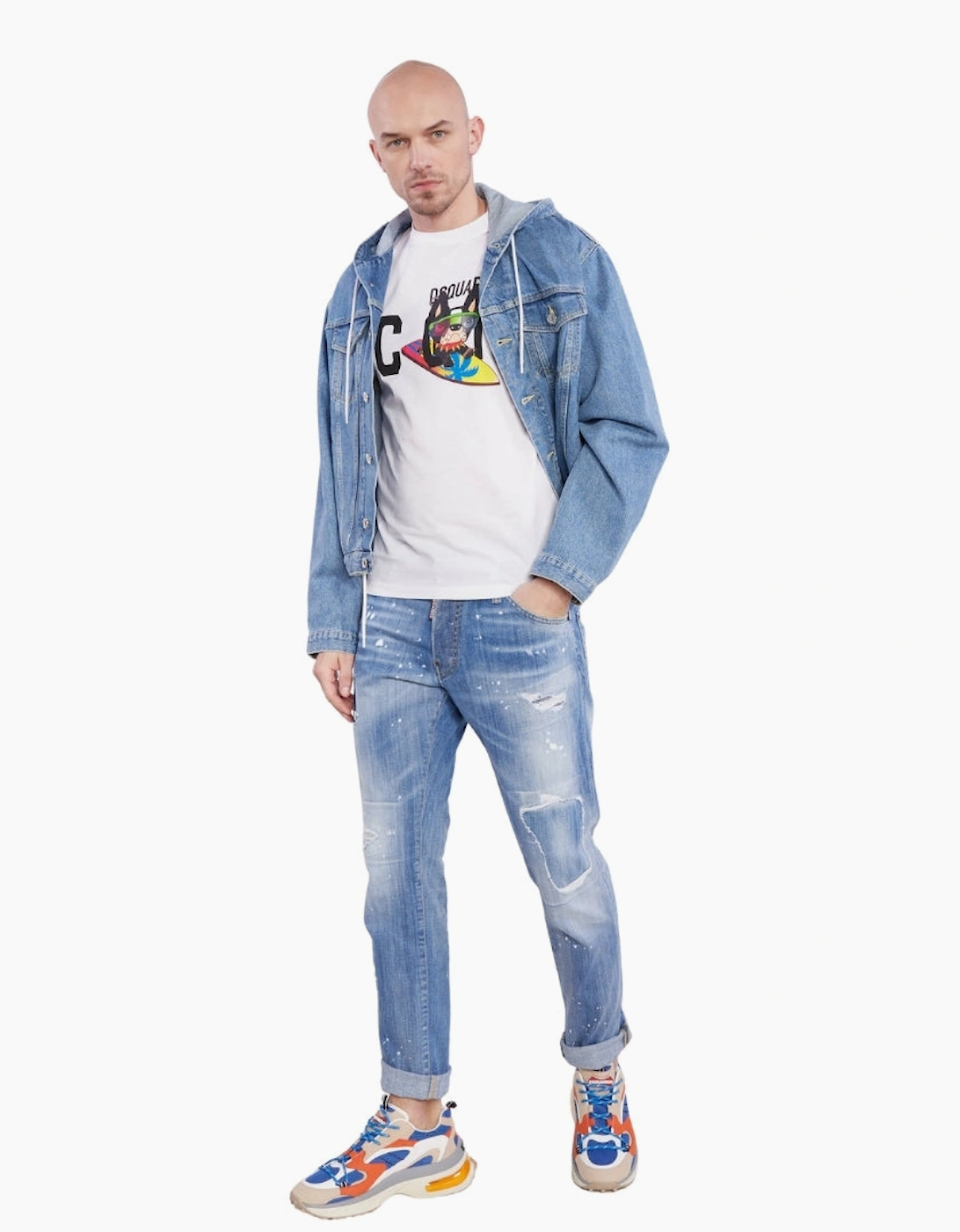 Dsquared2 Cool Guy Jean Patchwork Denim Blue Jeans