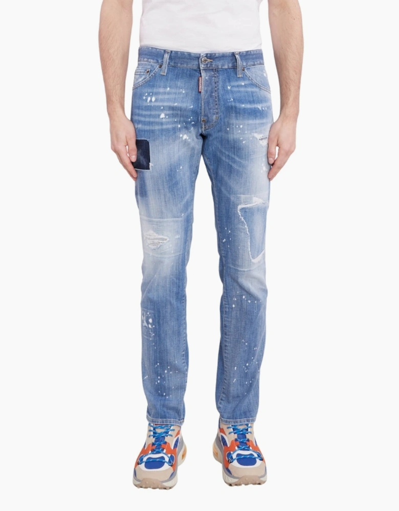 Dsquared2 Cool Guy Jean Patchwork Denim Blue Jeans