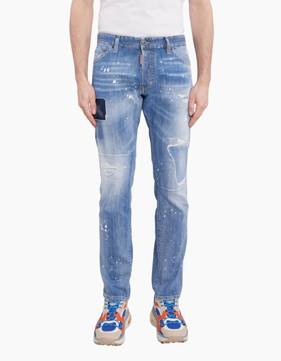 Dsquared2 Cool Guy Jean Patchwork Denim Blue Jeans