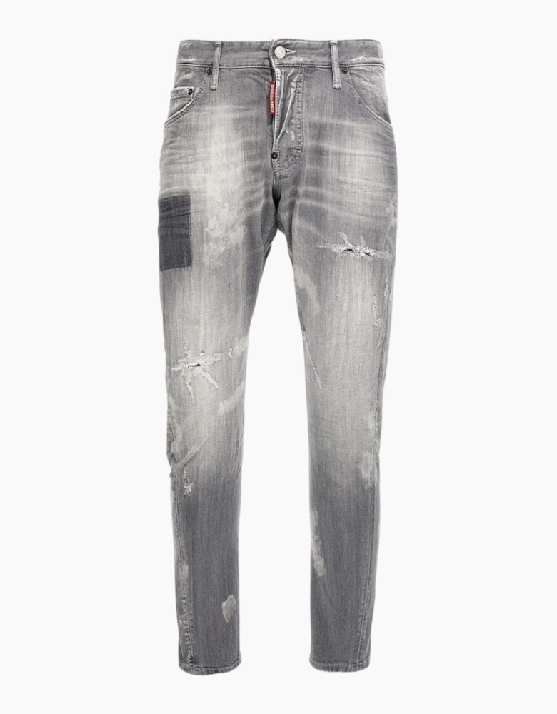 Dsquared2 Sexy Twist Jeans Worn Faded Style Grey Jeans