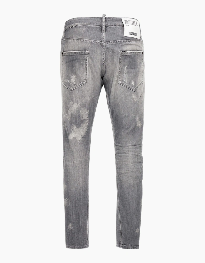 Dsquared2 Sexy Twist Jeans Worn Faded Style Grey Jeans