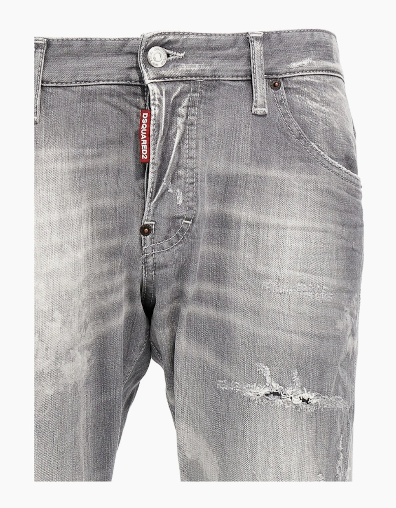 Dsquared2 Sexy Twist Jeans Worn Faded Style Grey Jeans