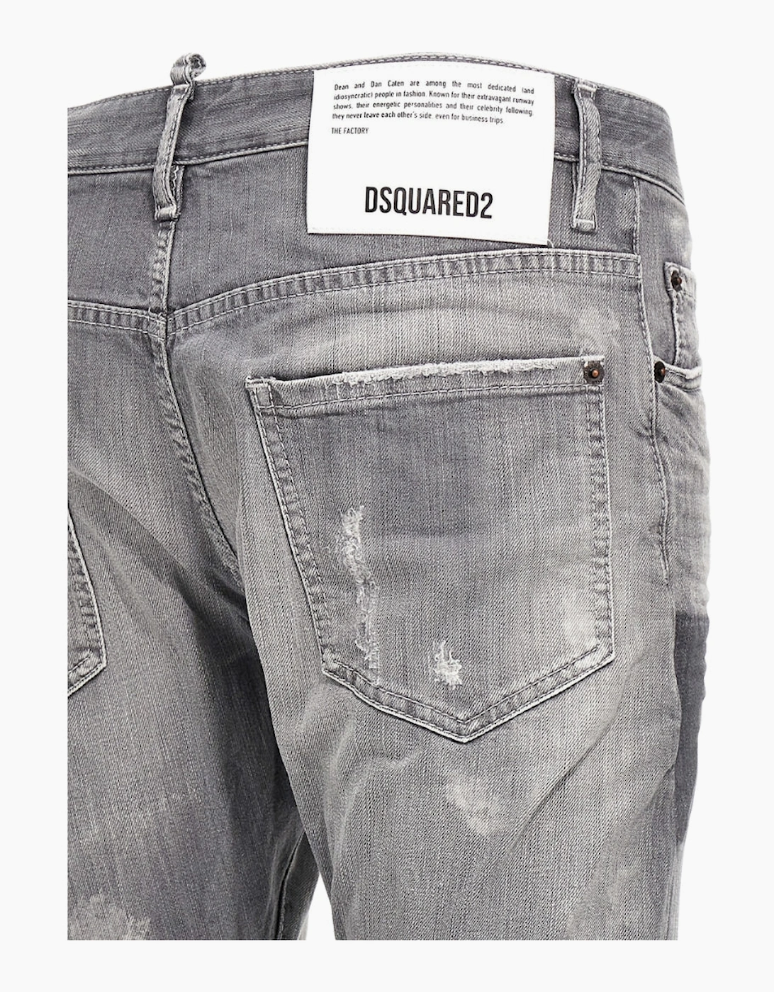 Dsquared2 Sexy Twist Jeans Worn Faded Style Grey Jeans