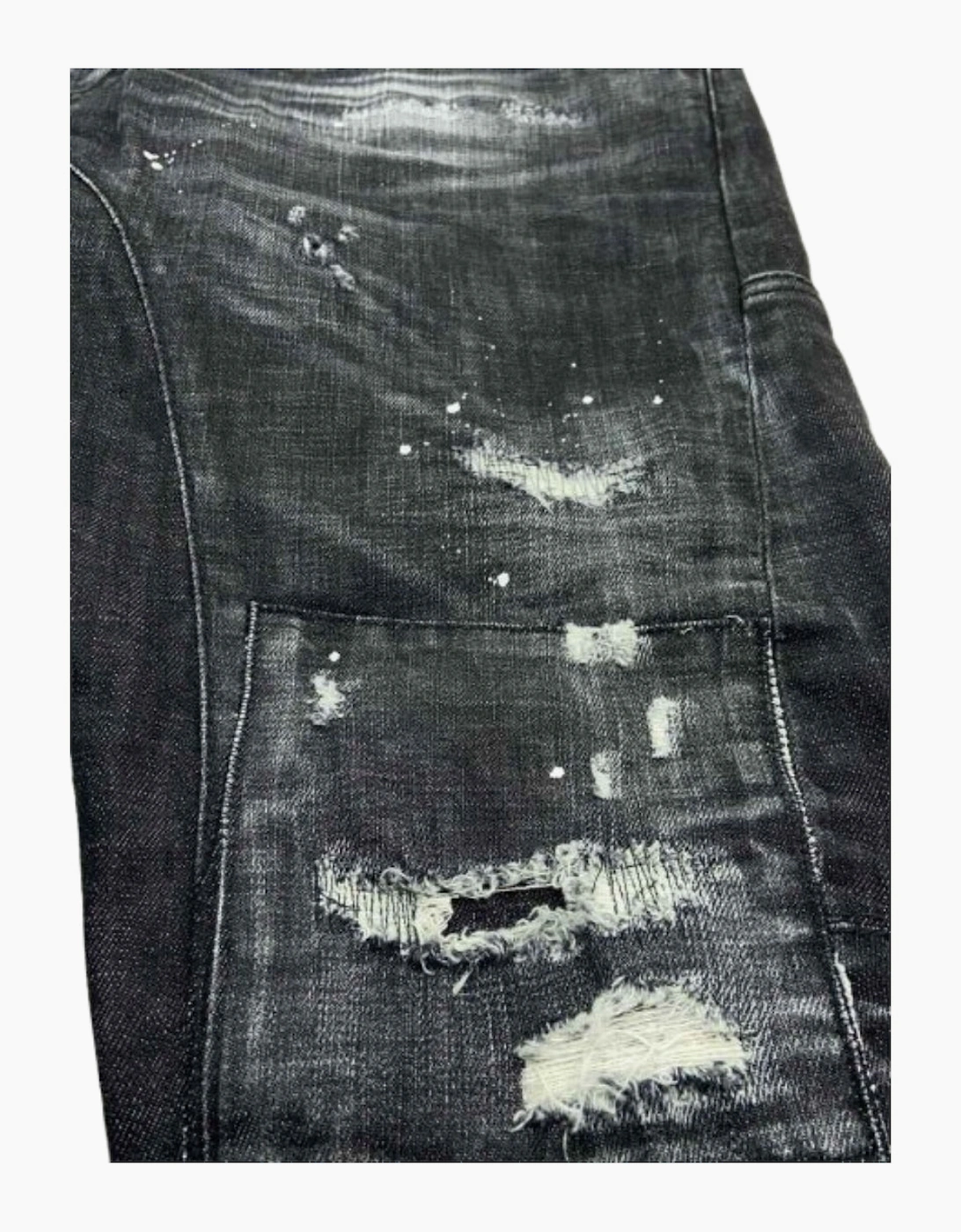 Dsquared2 Tidy Biker Jean Worn Faded Style Black Jeans